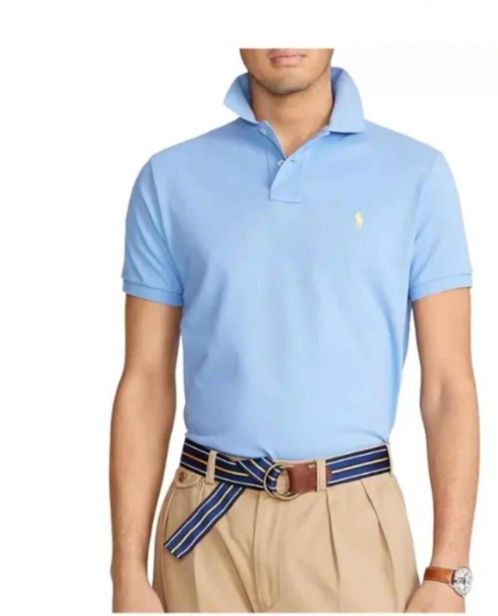 Polo Ralph Lauren 100% Cotton Polo Shirt - Light Blue - Size Large